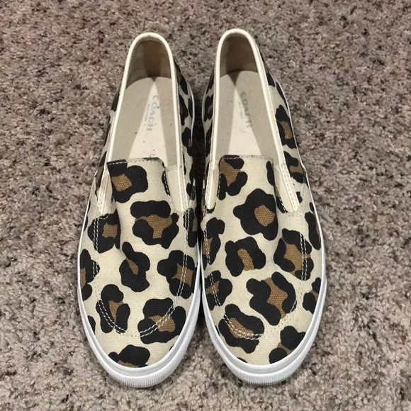 Coach Shoes - Coach Leopard Canvas Shoes